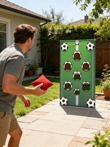 2pcs/Set Football Themed Toss Game, Fun Football Bean Bag Toss Game With Hanging Flags, Suitable For Family Gatherings And Birthday Party Decorations, Atmosphere-Creating Props, Party Games And Activities, Party Supplies, Party Props, World Cup Atmosphere Props - Football - View 7