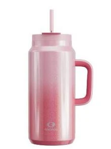 Cốc giữ nhiệt bằng thép không gỉ dung tích lớn 50 oz có quai và nắp - Cốc du lịch có ống hút chống rò rỉ 100%, giữ lạnh trong 34 giờ, tương thích với giá đỡ cốc trên ô tô - Nhiều màu - Xem 1