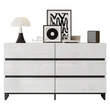 High-Quality 4-Drawer Rattan Cabinet With Solid Wood Handles - Suitable For Bedroom, Living Room, Dining Room, Hallway - Dimensions: W80/H80/D38 Cm - White - View 12