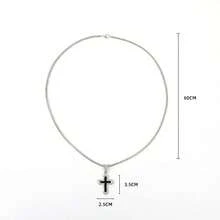 1 chiếc dây chuyền mặt hình thánh giá đính đá lấp lánh, thiết kế riêng cho nam giới. - Nhiều màu - Xem 7