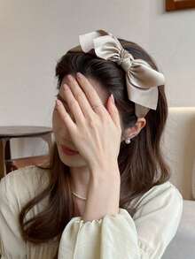 3条装女士时尚缎面蝴蝶结发带，适合日常佩戴，居家、洗脸、上学、海滩、办公、派对、生日、返校、新年、母亲节等场合。 - 彩色 - 查看 4