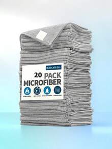 1/5/10/20片装超细纤维灰/黑色清洁布，高性能 - 不掉毛 - 不刮伤 - 超强吸水毛巾，编织材质，清洁污垢和液体，家用厨房抹布，汽车清洁抹布 - 黑色 - 查看 2