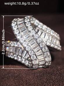 1 Stück Luxus-Kubikzirkonia-Ring für Frauen für Hochzeit, Verlobung, Jahrestag, Party-Schmuck, Valentinstag Geschenk - 1# - Übersicht 6