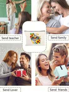 Borsa per cosmetici con motivo "Best Mom Ever", leggera, organizer per cosmetici e articoli da toeletta, borsa cosmetica con cerniera, portamonete leggero, borsa da toilette, borsa per riporre oggetti, accessorio da viaggio, perfetto per lo shopping, uso versatile, adatto per donne, perfetto per matrimoni, gite in spiaggia o viaggi casual, per organizzare il trucco, regalo per la Festa della Mamma - Multicolore - Visualizzare 10