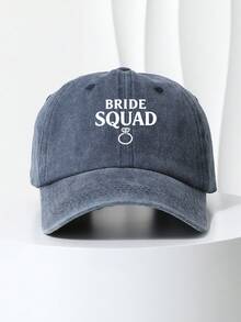 1pc Bride Squad Baseball Cap, Distressed Pink Wash, Bridesmaid Exclusive Wedding Photo Sunhat - SQUAD - View 7