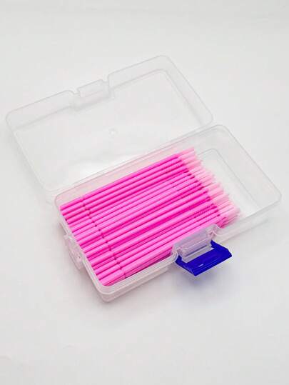 100pcs/Pack Disposable Micro Eyelash Cleansing Swabs, Eyelash Extension Tools, Lockable Box/Bag Packaging