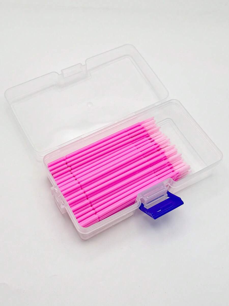 100pcs/Pack Disposable Micro Eyelash Cleansing Swabs, Eyelash Extension Tools, Lockable Box/Bag Packaging - Multicolor - View 1