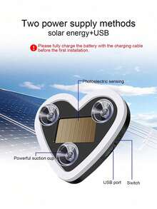 2026 New Solar Powered LED Heart-Shaped Neon Light, Car Atmosphere Lamp, No Wiring Needed, Design, 5 Romantic Lighting Modes, Automatic Rear Window Decoration, Essential For Couples And Female Drivers, Creative Personalized Car Interior Decor, Soft Halo Creates Romantic Ambiance, Ideal Gift For Mother's Day And Wedding Season, LED Heart Lamp - Multicolor - View 10