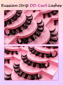10 对 15 毫米俄罗斯风格 D 卷仿貂毛猫眼假睫毛，超长条状假睫毛，送给妈妈和婚礼的礼物。 - 彩色 - 查看 7