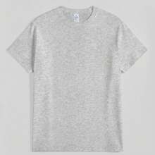 100% Comfortable Cotton Women's Letter & Racing Car Graphic Casual Round Neck Short Sleeve-Shirt - Xám - Xem 12