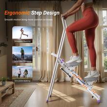 MERACH Stair Stepper For Home Gym Exercise, Compact Foldable Stair Master For Daily Cardio Workout, Stair Climber With 2 Level Resistance, Adjustable Pedals - White-purple - View 5