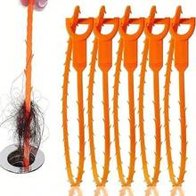 5pcs Household Drain Cleaner Tool For Hair Clog Removal Wash Basin Pipe Unclogging Essential Cleaning Kit - 5pcs - View 1