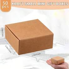 50 piezas Cajas de regalo, Cajas de regalo de papel, Cajas de cartón decorativas mini con tapas, Adecuadas para regalar aretes, joyas, pulseras (3 colores) - Ver 4