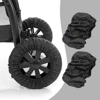 1 Stück wiederverwendbare schwarze Rollstuhlradabdeckung, schützt die Räder vor Schmutz und Staub, in verschiedenen Größen erhältlich, zufällige Farbe und Stil werden verschickt
