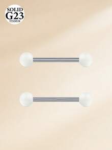 CIZME 14g 發光塑料球鈦合金舌環乳環，壓克力舌環穿刺飾品套組 G23 男女通用 12mm 14mm 16mm 18mm - 夜光球 - 查看 20