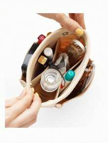 Women's Multi-Functional Bag, Bag-In-Bag Insert Organizer, Small Bucket Bag, Bag Shaper, Inner Bag, Lining Bag, Inner Pocket Cosmetic Pouch, Storage & Organizer Bag, Multiple Colors Available, Handmade & Portable - Multicolor - View 9