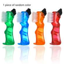 双面假牙刷，迷你双面设计，假牙清洁刷，隐形假牙清洁刷，便携式假牙固定器，适合居家使用、旅行和节日送礼 - 彩色 - 查看 13