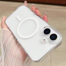 1 Transparent Acrylic Simple Magnetic Phone Case New For IPhone 17promax/17pro/17air /16/15/14/13/12/11Phone Protective Case - Clear - View 1