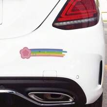 1 Stück Regenbogen & Herz Pfötchen Leuchtaufkleber, Kollisionswarnung Aufkleber für Elektrofahrrad, Motorrad, Auto, Fahrrad, bunter Aufkleber - 1 Stück - Übersicht 3