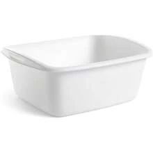 Plastic Wash Tub Dishpan Basin And Foot Soaking Bath Laundry Hand Wash Bucket Dish Washing And Storage Cleaning Supplies 12 Quart Heavy Duty Made In USA White - 1 - View 2
