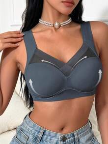 2 piezas Sujetadores sin costuras, Sujetadores sin espalda para mujeres, Sujetadores inalámbricos con copa fija, Sujetadores inalámbricos suaves y amigables con la piel, Sujetadores invisibles transpirables, Sujetadores cómodos y anti-caída - Multicolor - Ver 9