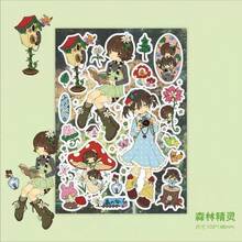复古日系动漫少女贴纸，闪亮日主题卡通贴纸，适合装饰日记本、笔记本等，趣味贴纸，Kindle剪贴簿用品，笔记本电脑贴纸 - Color - 查看 20