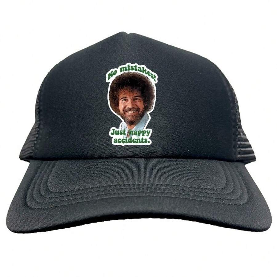 1pc BOB PAINTING ROSS FUNNY Trucker Cap Foam Baseball Cap Hat Logo Mesh HF0061 Vintage Mesh Trucker Hat Retro Adjustable Dad Cap Breathable Lightweight Snapback Unisex Streetwear Summer Cap - 1 - Xem 1