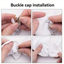 2pcs Heart/Bow Faux Pearl Denim Pant Leg Clips, Used To Prevent Pant Leg Dragging, Non-Slip Shoe Buckle, Pant Length Adjuster, Prevent Pant Leg Dragging On Ground, Suitable For Jeans And Pants - A - View 11