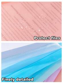 A4 Transparent Snap Closure File Bags - Waterproof Document Organizer For Office & School - Sets - View 7