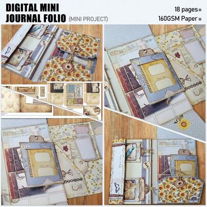 迷你手账活页本套装，小册子工艺套装，活页本套装，手账活页本工艺套装，剪贴簿礼物，手账用品，剪贴簿装饰，手账装饰，艺术和手工艺项目装饰