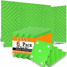 Tấm xốp tiêu âm TOUO 6-48 miếng, mật độ cao, dạng rãnh kim cương, dùng cho phòng thu âm. - Rãnh kim cương - Xem 52
