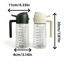 1 chai xịt dầu ô liu bằng nhựa 2 trong 1 dung tích 400ml, thiết kế xịt nghiêng đa chức năng, hộp đựng gia vị chống rò rỉ, thích hợp cho nấu ăn, nướng, trộn salad, làm bánh, đựng nước tương, giấm, dụng cụ nhà bếp thiết yếu. - Xem 3