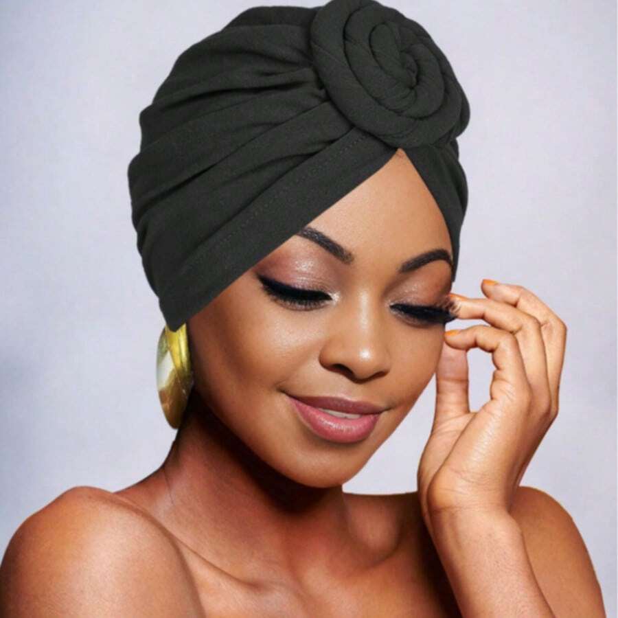 1 chiếc khăn trùm đầu nữ, mũ hình ốc sên thời trang kiểu Bohemian, mũ xếp tầng, 2026 - Nhiều màu - Xem 1