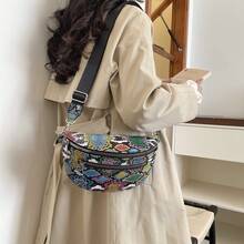 2026新款蛇纹腰包、斜挎胸包、欧美时尚休闲旅行女式单肩斜挎包、手机钱包 - 彩色 - 查看 3