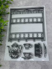 1 Transparent Clear Stamp Retro Rubber Transparent Card Shelving Making Stamp DIY Scrapbook Photo Magazine Album Decoration Stamp - C - View 1