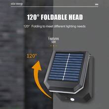1pc Outdoor Solar Folding Wall Light With Motion Sensor LED Safety Light For Patio Outdoor Deck Porch Barn Garage - Solar Lights - View 7
