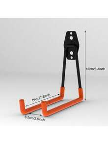 Heavy Duty Steel Garage Hooks - Wall Mounted Tool Storage Rack, Suitable For Power Tools, Ladders, Bicycles Etc. - Easy Installation, Stylish Storage Solution - Black, Multi-Function Hooks | Wall Mounted Hooks | Easy Install Hardware For Hanging Items, Double Layer Wall Mounted Multi-Purpose Storage Rack For Mops, Brooms, Power Tools, Ladders, Bicycles - Powder Coated Steel Tool Hanger Rack, High Load Bearing Capacity - Multicolor - View 21