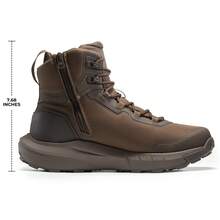 Men's Tactical Hiking Boots Lightweight, Cushioned Sole For All-Day Comfort, Side Zipper For Easy On/Off, Motorcycle Combat-Style, Military-Inspired, 8-Inch Boots With Arch Support – Terrascope - Chocolate Brown - View 9