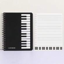 1PC Notebook, Coil Notebook, Music Stationery Set, Creative Gift, Piano Key Homework Notebook, Music Notebook (Color Random)Festival Gifts, Festival Presents, Stationery Gifts, Study Supplies, Birthday Gifts, Christmas, Back-To-School Season, Valentine's Day - Multicolor - View 1