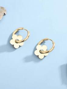 Flower Drop Earrings Valentines,Mom,Mother,Mother's Day,Gift - Vàng - Xem 3