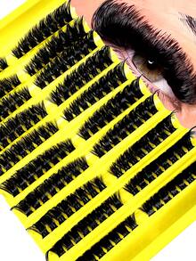 160pcs 8-16mm Curled D-Shape False Eyelashes, 100D 3D Thick & Fluffy Faux Mink Makeup Tools, Reusable Beauty Accessories - D - View 2
