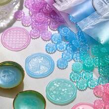 100pcs Mixed Color Semi-Transparent Wax Beads, Multicolor Wax Seal Decoration For Wedding Invitations, Envelopes, Gift Boxes And Wine Packaging - 100 PCS - View 5