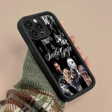 Yusak y Santa Grija en blanco y negro.funda de teléfono Fundas compatibles con ,Apple,VIVO,OPPO,,, y Honor.Fabricadas en silicona TPU,ofrecen protección contra golpes y caídas. - Negro - Ver 6