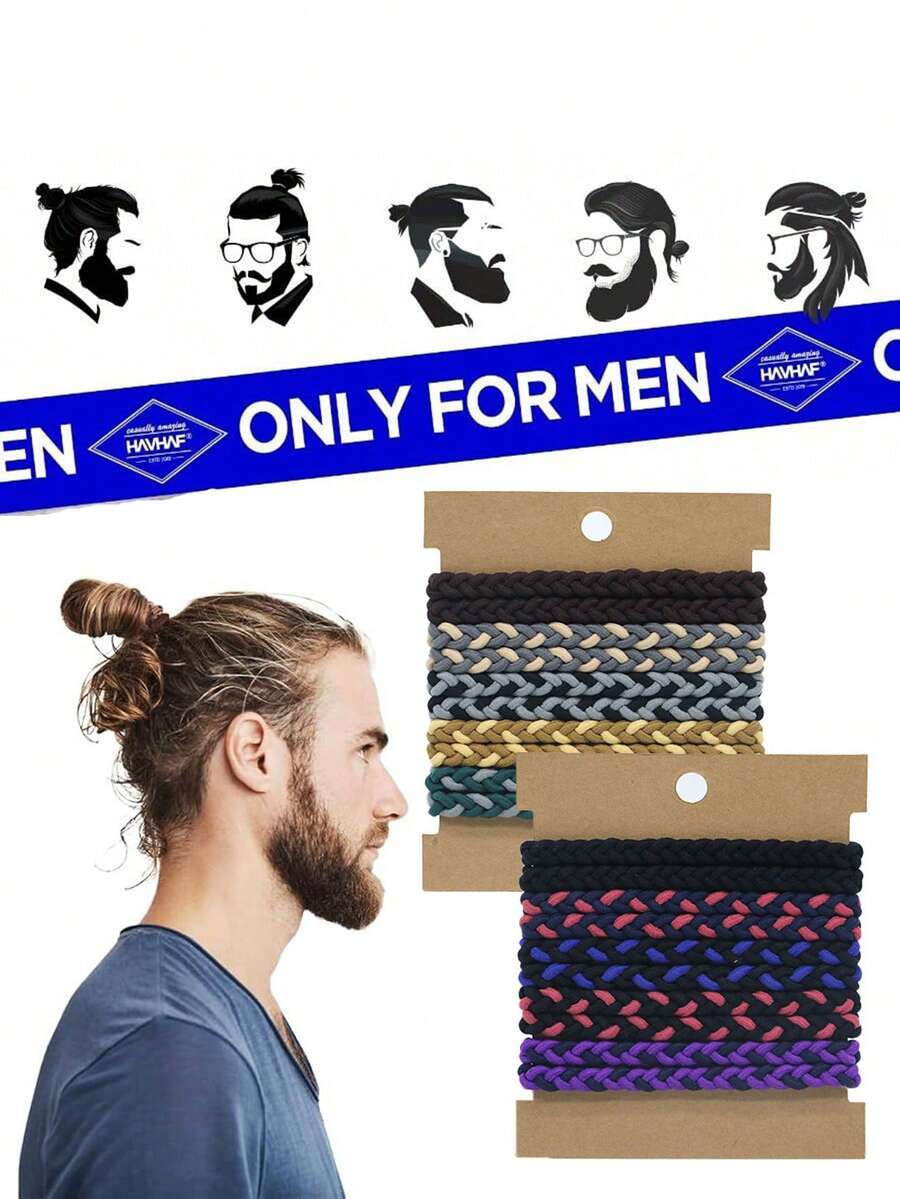 (10 chiếc/thẻ) Dây buộc tóc bện nhiều màu, phù hợp cho cả nam và nữ, dùng để buộc tóc đuôi ngựa, dây chun buộc tóc, dây buộc tóc chống trượt, phụ kiện tóc bền chắc, độ đàn hồi cao, dây buộc tóc thắt nút. - Nhiều màu - Xem 1