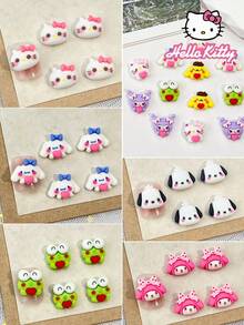 SANRIO Bộ 90 miếng trang trí móng tay hoạt hình, 9 kiểu dáng bao gồm trái tim, nốt nhạc và nhiều kiểu khác, phụ kiện đính đá móng tay tự làm đa năng. - Nhiều màu - Xem 2