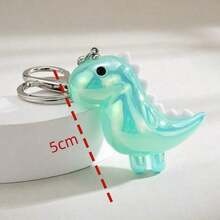 1pc Unisex Cute Cartoon Dinosaur Keychain Oil Glossy Mini Dinosaur Pendant Bag Charm For Couples And Friends Christmas Gifts Gift Thanksgiving Christmas Decor Winter Gifts For Women - 薄荷藍 - 查看 3