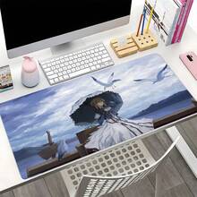 XXL尺寸Grace动漫少女游戏鼠标垫，防滑橡胶底座，可水洗缝边，适用于游戏、家庭办公，是游戏玩家、动漫迷和奇幻美学爱好者的理想礼物。 - 查看 11