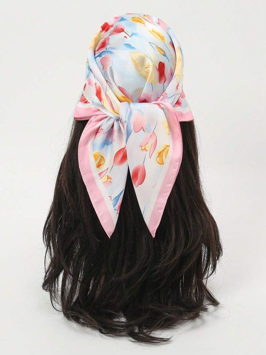 1 chiếc khăn bandana in hình vẽ, có thể dùng làm băng đô, khăn trùm đầu, khăn quàng cổ hoặc khăn choàng cổ. - Nhiều màu - Xem 1