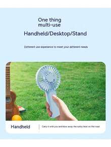 AIRPROSSING Ventilador de mano mini recargable por USB, ventilador eléctrico pequeño y portátil para escritorio, 3 ajustes de velocidad, alimentado por batería, adecuado para actividades al aire libre, viajes, trabajo y talla grande - Soporte de Mano - Ver 11