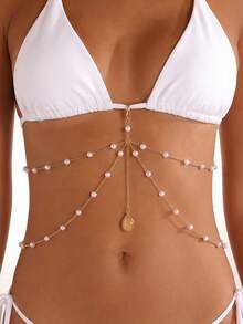 Mặt dây chuyền hình sao biển và vỏ sò gợi cảm, dây chuyền nhiều lớp bằng kim loại tối giản, thích hợp cho kỳ nghỉ biển, quà tặng bạn gái. - Vàng - Xem 1